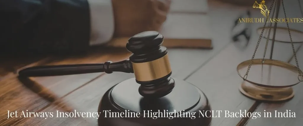 “Jet Airways insolvency timeline highlighting NCLT backlogs and delays in India.”