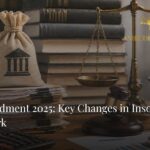 "IBC Amendment 2025 concept showing legal documents, gavel, scales of justice, and financial analysis tools representing insolvency law changes"
