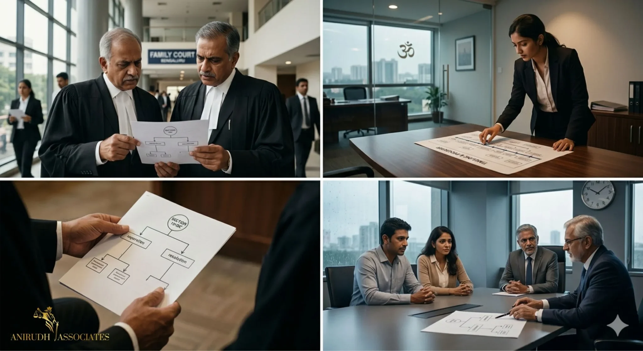 "A multi-panel image illustrating the corporate insolvency process, showing legal professionals and executives analyzing Section 10 of the IBC with flowcharts and timelines."