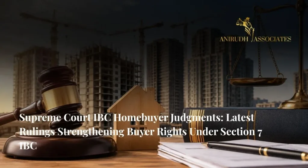 Supreme Court IBC Homebuyer Judgments depicting legal protection for homebuyers facing delayed possession through Section 7 of the Insolvency and Bankruptcy Code - Anirudh Associate