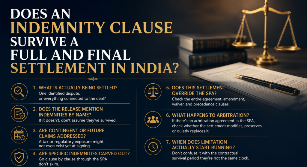 Indemnity Clause Survive a Full and Final Settlement in India