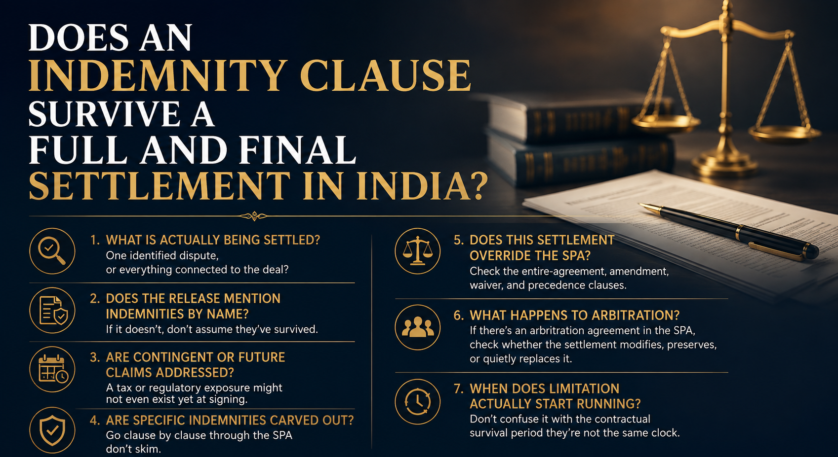 Indemnity Clause Survive a Full and Final Settlement in India